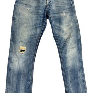 Classic Blue Distressed Men's Jeans